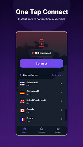 CapVPN one-tap connect screen